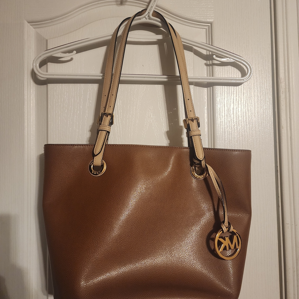 Michael Kors Brown Tote with Gold Accent